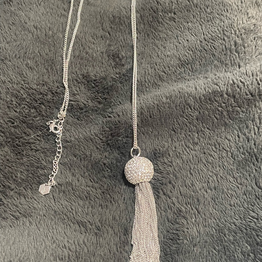 Elegant Silver Tassel Necklace